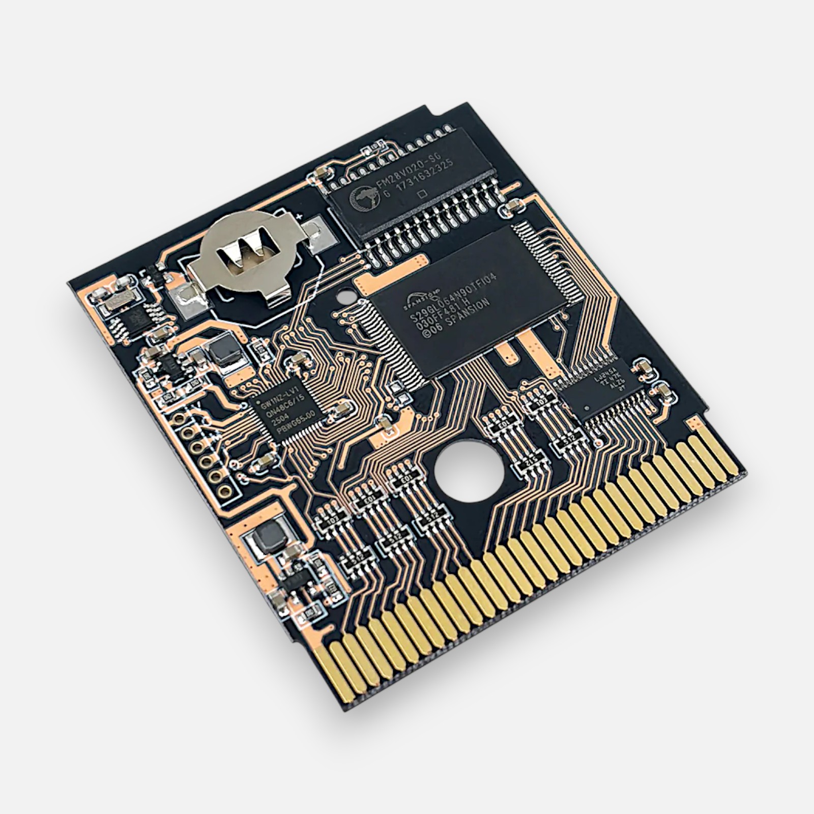 02c08e355e4ef61f8ddde7b65fa0722e-Photoroom.jpg FunnyPlaying EverSave Flash Cart DMG & GBC - MidnightTrace RTC MBC3 32KB – Bild 1