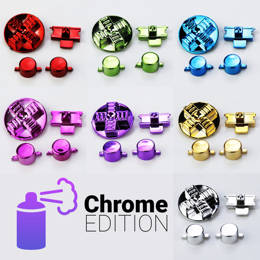 gameboy-classic-buttons-chrome-edition.jpg DMG Chrome Edition Knöpfe für GameBoy Classic – Bild 1